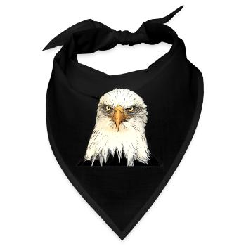 Adlerkopf Illustration mit intensivem Blick - Bandana - Schwarz - Vorne