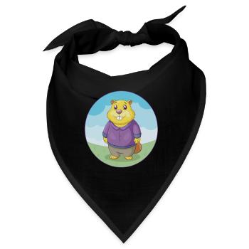 Gopher Niedliche Kawaii Cartoon Clipart Tier Haustier - Bandana - Schwarz - Vorne