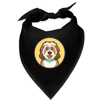 Katalanische Schäferhund Hunderasse Cartoon Kawaii Clipart - Bandana - Schwarz - Vorne