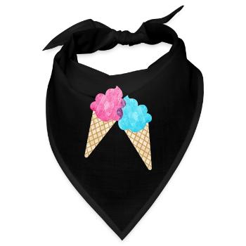 Eis Paar Duo Sommer Eisdiele cool Sommer zwei Fan - Bandana - Schwarz - Vorne