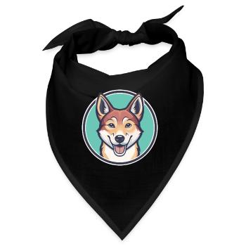 Neuguinea Singende Hunderasse Karikatur Kawaii - Bandana - Schwarz - Vorne