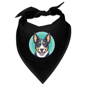 Heiliger Miguel Vieh Hund Rasse Lustige Karikatur Kawaii - Bandana - Schwarz - Vorne
