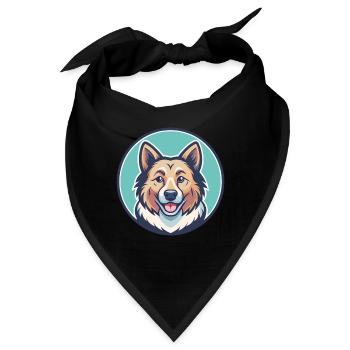 Tang Hunderasse Cartoon Kawaii Clipart Illustration - Bandana - Schwarz - Vorne