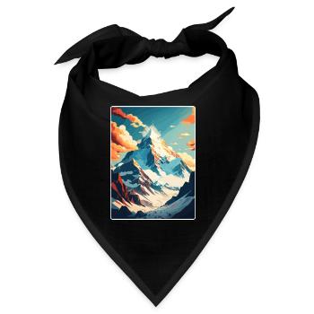 Mount Everest China Vintage Reise Poster Souvenir - Bandana - Schwarz - Vorne