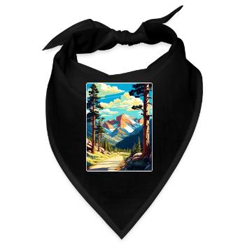 Rocky Mountain Nationalpark Colorado Travel Card - Bandana - Schwarz - Vorne