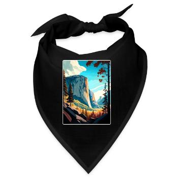 Yosemite El Capitan Kalifornien Reiseposter WPA - Bandana - Schwarz - Vorne