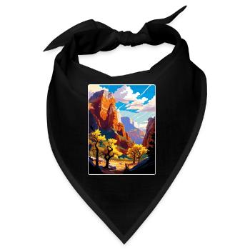 Zion Nationalpark Arizona Reise Poster Souvenir - Bandana - Schwarz - Vorne