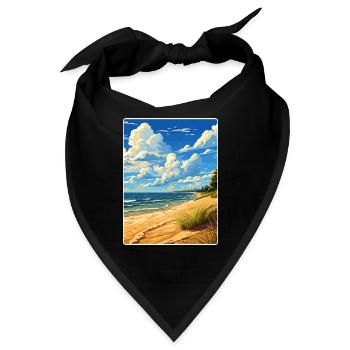 Indiana Dunes Nationalpark Reiseplakat Souvenir - Bandana - Schwarz - Vorne