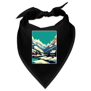 Verbier Ski Resort Mountain Switzerland Travel WPA - Bandana - Schwarz - Vorne