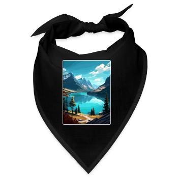 Gletscher-Nationalpark Reiseposter Souvenir WPA - Bandana - Schwarz - Vorne
