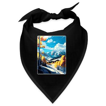 Aspen Ski Resort Colorado Reiseposter Souvenir - Bandana - Schwarz - Vorne
