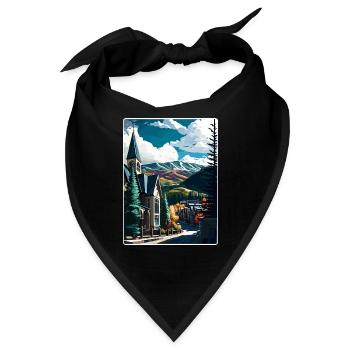 Vail Ski Resort Colorado Reiseposter Souvenir - Bandana - Schwarz - Vorne