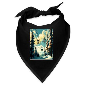 Vail Ski Resort Skifahren Reise Poster Souvenir WPA - Bandana - Schwarz - Vorne