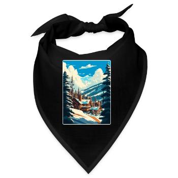 Vail Ski Resort Skifahren Reise Poster Souvenir WPA - Bandana - Schwarz - Vorne