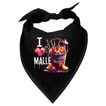 Ich liebe Malle Mallorca Geschenk - Bandana - Schwarz - Vorne