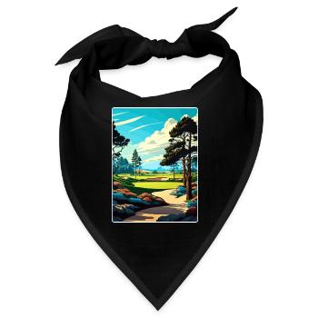 Poppy Hills Golfplatz Reiseposter Souvenir WPA - Bandana - Schwarz - Vorne