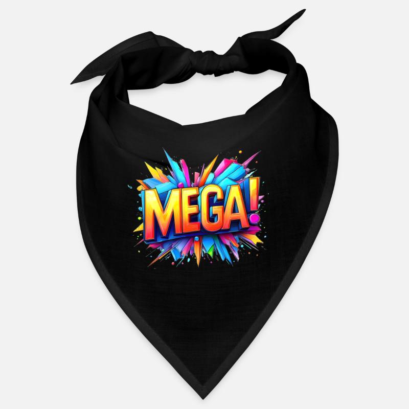 mega 3d Text colorful Bandana