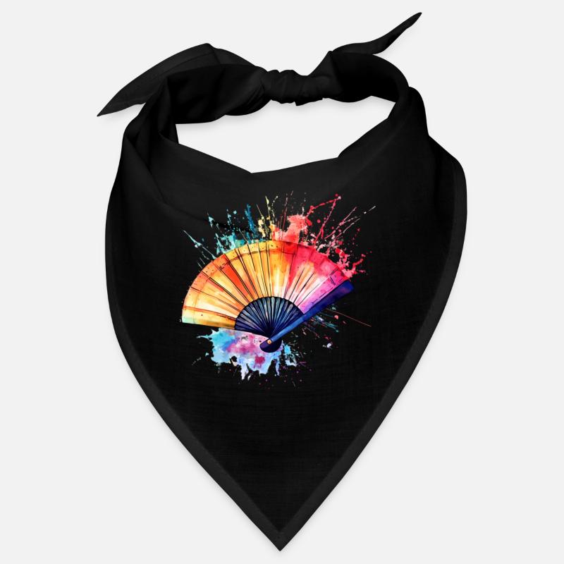 Éventail aquarelle éclatant Bandana