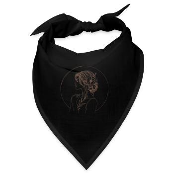 Goldener Blumenkreis Feminine Silhouette - Bandana - Schwarz - Vorne