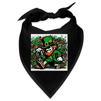 Leprechaun Irland - Bandana - Schwarz - Vorne