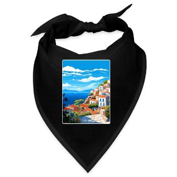 Hydra Griechenland Reise Poster Souvenir Postkarte Farbe - Bandana - Schwarz - Vorne