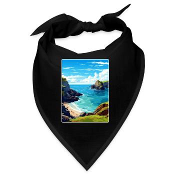 Kynance Cove England Reiseposter Souvenir WPA - Bandana - Schwarz - Vorne