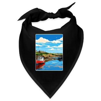 Bude Cornwall England Reiseposter Souvenir WPA - Bandana - Schwarz - Vorne