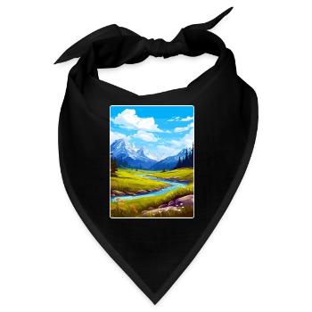 Glacier County Montana Reiseposter Souvenir WPA - Bandana - Schwarz - Vorne