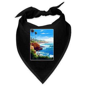 La Jolla Cove Kalifornien Reiseposter Souvenir - Bandana - Schwarz - Vorne