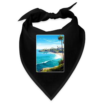 La Jolla Cove Kalifornien Reiseposter Souvenir - Bandana - Schwarz - Vorne