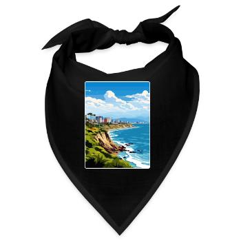 Lima Peru Reise Poster Souvenir Postkarte Malerei - Bandana - Schwarz - Vorne