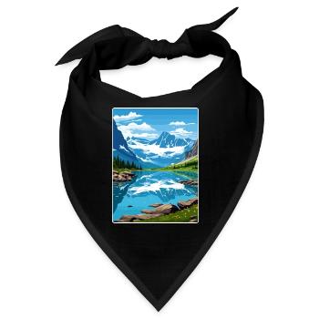 Gletscher-Nationalpark Reiseposter Souvenir WPA - Bandana - Schwarz - Vorne