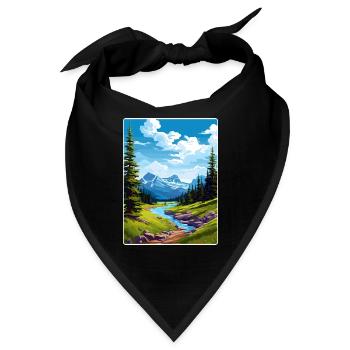 Gletscher-Nationalpark Reiseposter Souvenir WPA - Bandana - Schwarz - Vorne