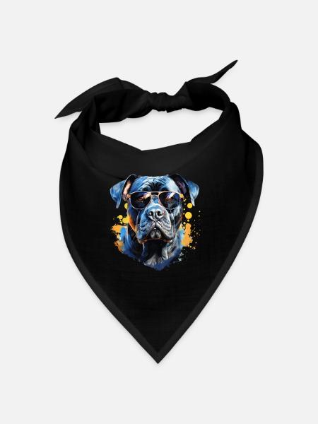 Cane Corso mit Sonnenbrille - Bandana - Schwarz