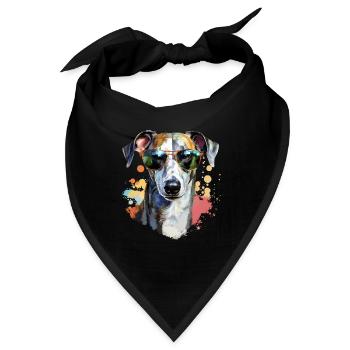 Greyhound mit Sonnenbrille - Bandana - Schwarz - Vorne