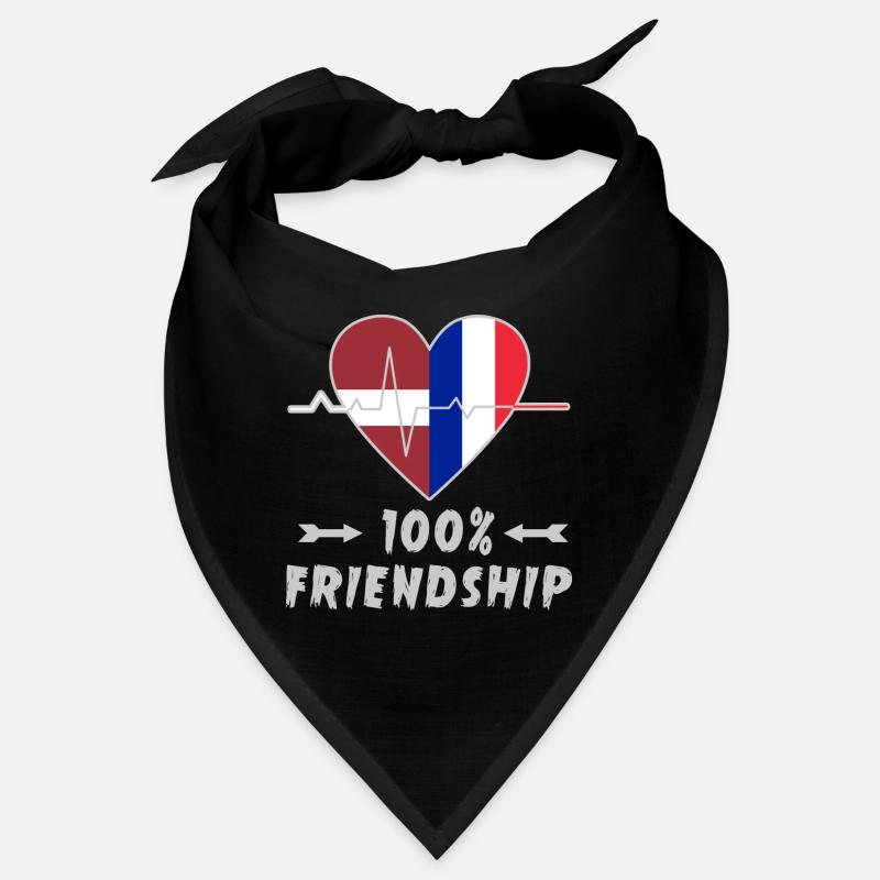 Lettland und Frankreich 100% Freundschaft Bandana