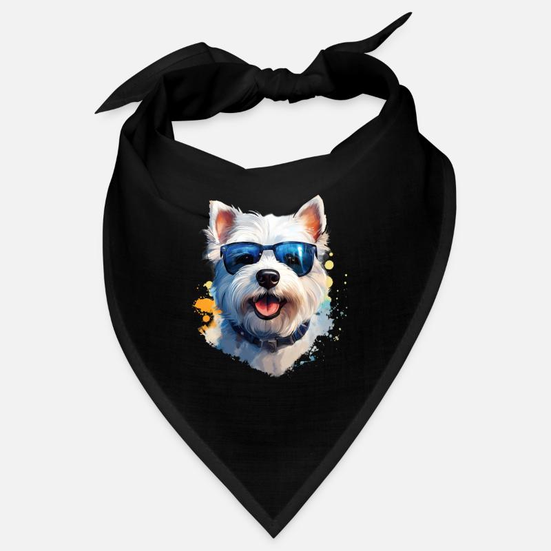 Westie mit Sonnenbrille Bandana