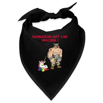 Der Barbar und das Einhorn - Bandana - Schwarz - Vorne