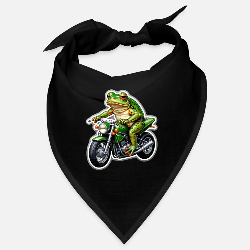 Frosch auf Motorrad - Bandana - Schwarz