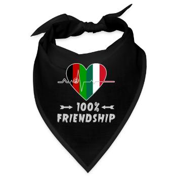 Afghanistan und Italien 100% Freundschaft - Bandana - Schwarz - Vorne
