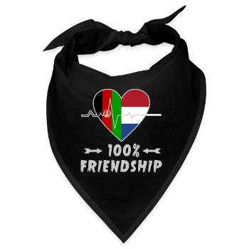 Afghanistan und Niederlande 100% Freundschaft - Bandana - Schwarz - Vorne