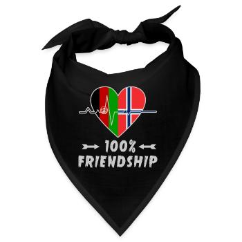 Afghanistan und Norwegen 100% Freundschaft - Bandana - Schwarz - Vorne