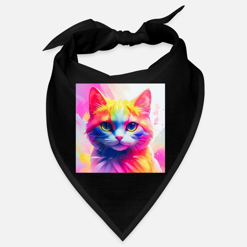 Lebendiges Regenbogenkatzen-Kunstwerk Bandana