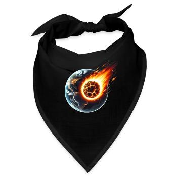 Feuriger Asteroideneinschlag auf der Erde - Bandana - Schwarz - Vorne