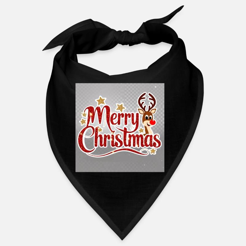 Merry Christmas Reindeer Glitter Script Bandana