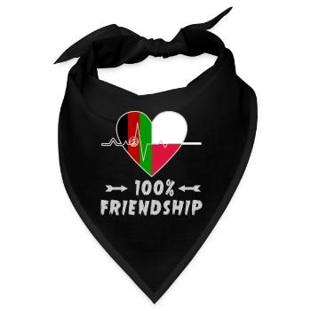 Afghanistan und Polen 100% Freundschaft - Bandana - Schwarz - Vorne