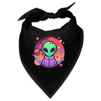 Alien Traveler Kosmische Kunst - Bandana - Schwarz - Vorne