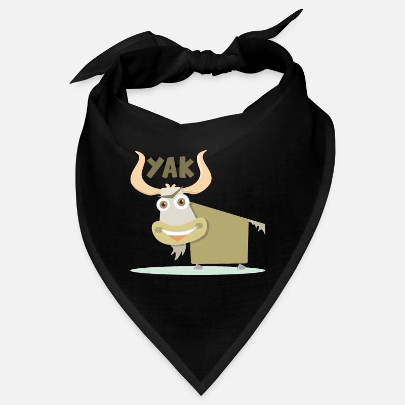Fröhliche und farbenfrohe Illustration eines Yaks Bandana