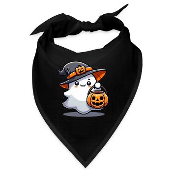 Süßer Geist mit Hexenhut Kürbis - Bandana - Schwarz - Vorne