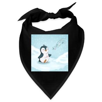 Süßer Pinguin singt im Schnee - Bandana - Schwarz - Vorne